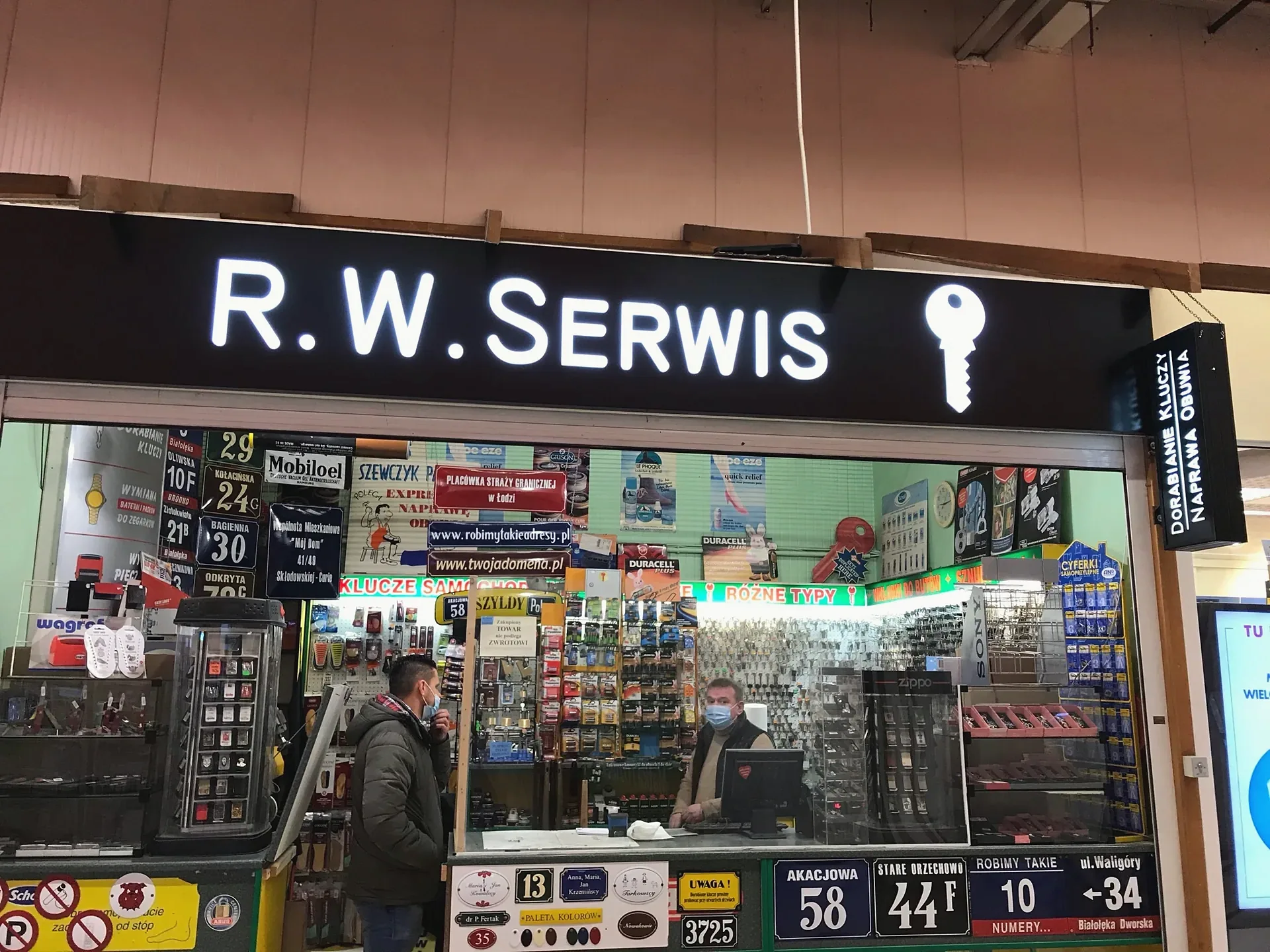 Podświetlany szyld R.W. Serwis