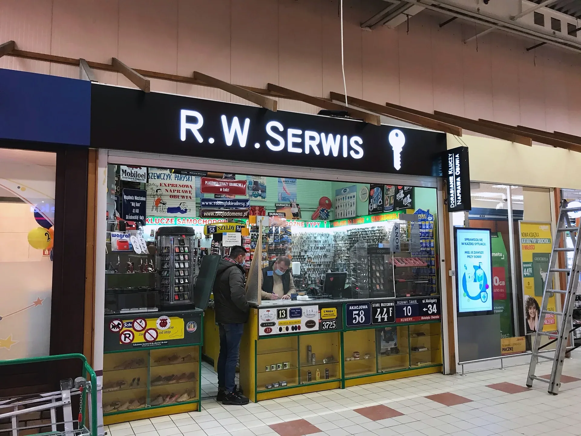 Podświetlany szyld R.W. Serwis