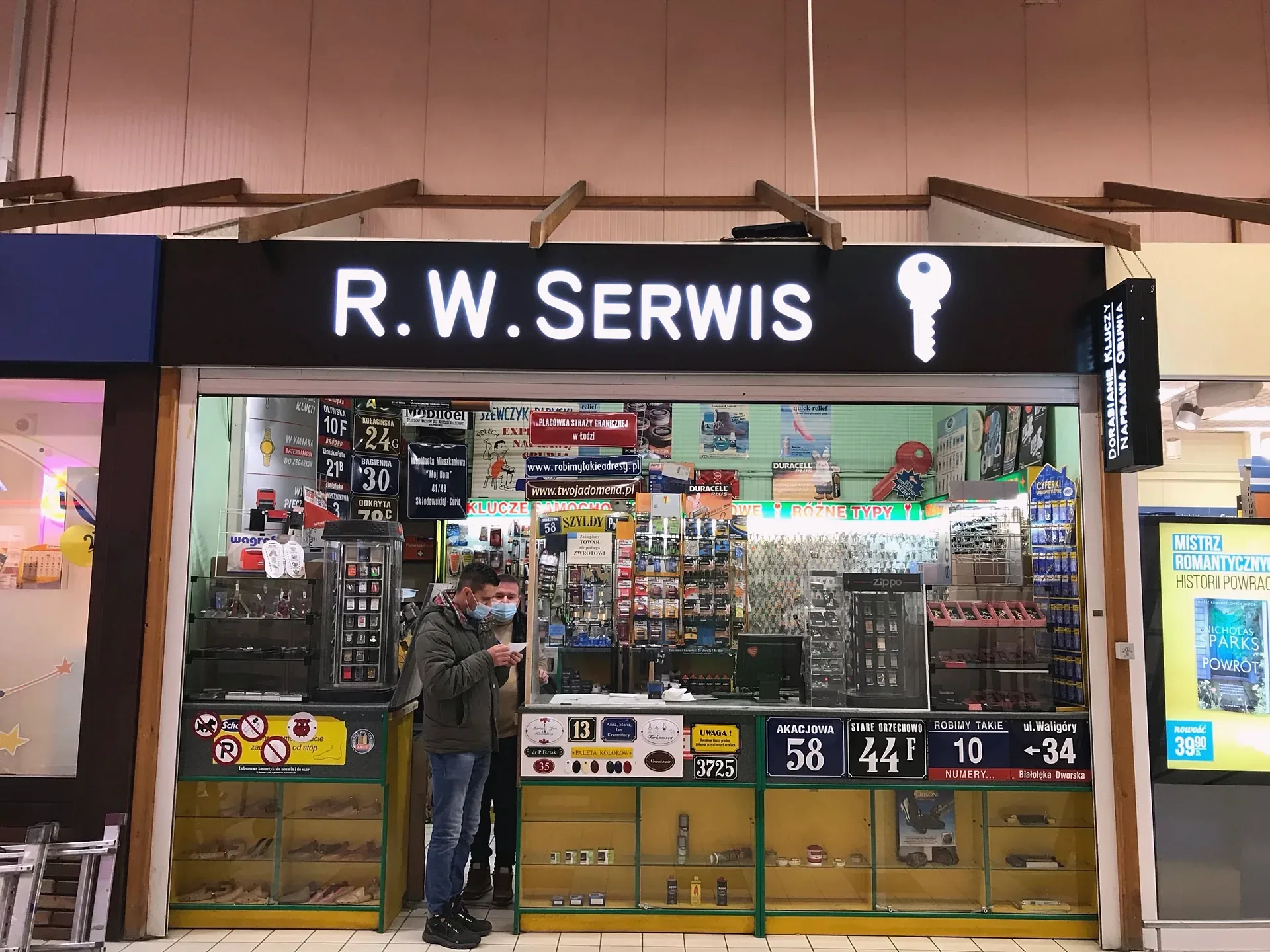 Podświetlany szyld R.W. Serwis