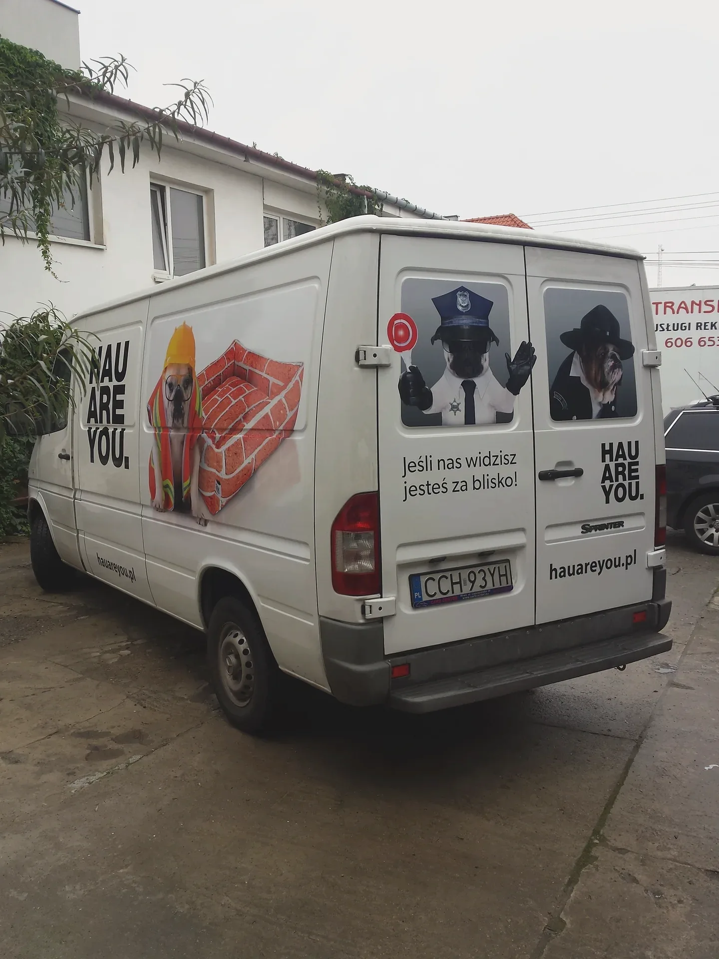 Samochód dostawczy z okleiną reklamową HAU ARE YOU — ujęcie 2