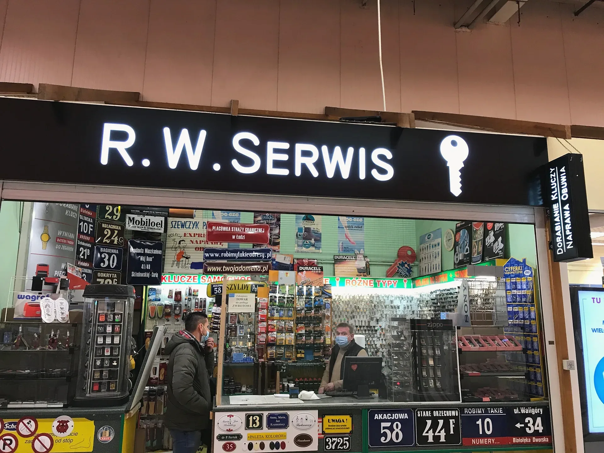 Podświetlany szyld R.W. Serwis